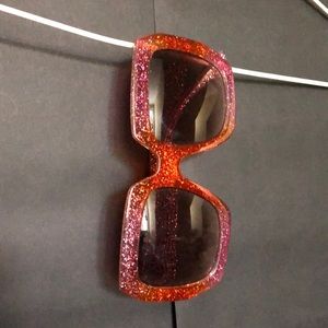 Designer inspired orange and pink sunglasses